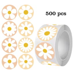 500Pcs/1 Rolls Beautiful Flowers Sticker Decoration Gift Box Sticker Label Stationery Sticker