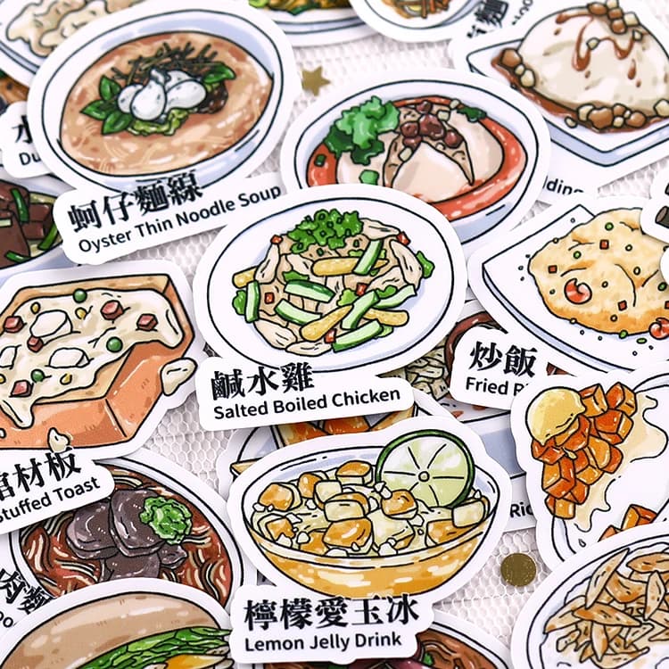 33pcs Creative Kawaii Self-made Taiwanese Snacks Food Stickers/ Beautiful /Decorative Sticker /DIY Craft Photo Albums