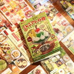 30 Sheets Kawaii Japanese Showa style cuisine glitter film die-cutting sticker book DIY handmade scrapbook aesthetic stationery