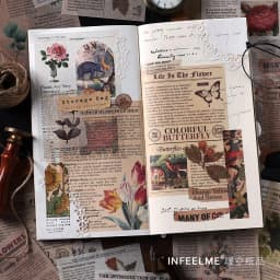 1set Kawaii Stationery Stickers Vintage newsstand Junk Journal Diary Planner Decorative Mobile Sticker Scrapbooking DIY Craft