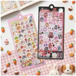 1 pc/4 pcs Cartoon Friend Bear Rabbit Drop 3D Stickers Scrapbook Decor Stationery DIY Journaling Sticker School Office Supplies