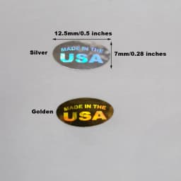1000PCS 12.5X7MM MADE IN THE USA Sticker Hologram Warranty Type Country of Origin Label Silver Or Gold One Time Use