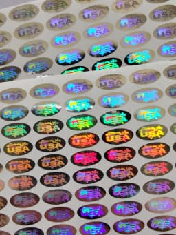 520pcs OF ORIGINAL INNOVATIVE MADE IN THE USA LABEL STICKERS OVAL LASER HOLOGRAM TAMPER PROOF ORIGIN VOID SEAL