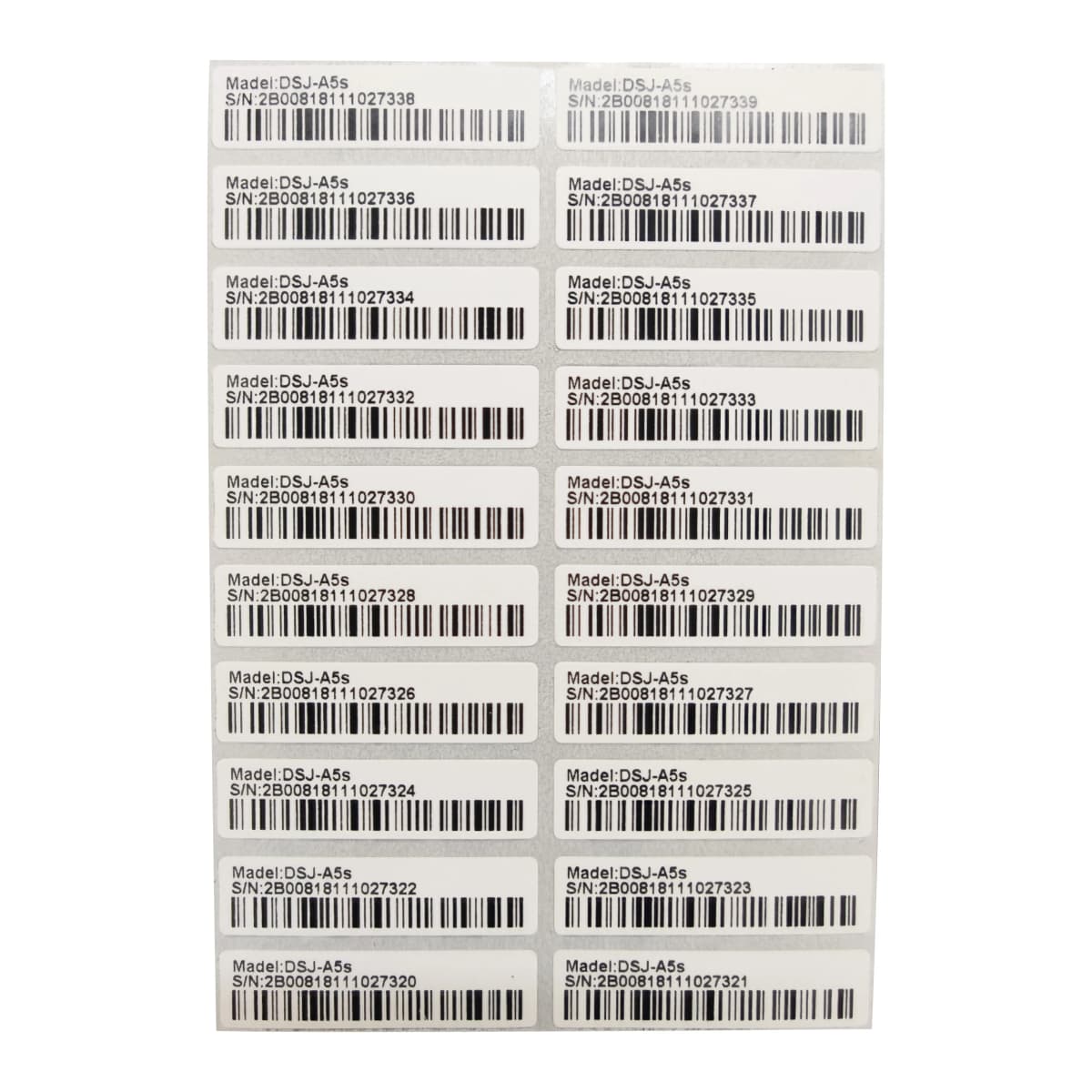100PCS protection warranty sticker 1.57" x 0.39" (40mm x 10mm) Custom printed serial number barcode two-dimensional code