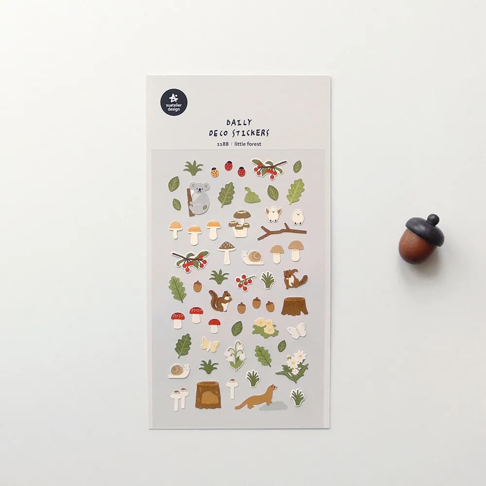 Korean Import Brand Suatelier Little Forest Animals Paper Sticker Scrapbooking Diy Journaling Diary Decor Stationery Sticker1188