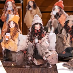 Journal GO 10pcs Fashion Girl Outfit Stickers Ipad Laptop Phone DIY Weekend Dressing Scrapbooking Supplies Journal Accessories