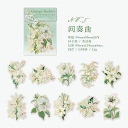 20 pcs/pack PET Plant Flowers Stickers aesthetic Stick Labels Decorative Scrapbooking material hand made Diy Supplies