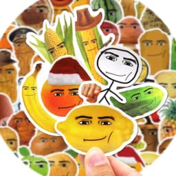 58pcs Robloxs Face -Winning Smile-Chicken Nugget Meme Series Cartoon Waterproof Decorative Water Cup Phone Case Stickers