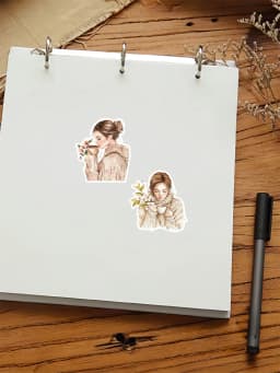 StickersBeautiful Japanese Geisha, Kimono, Cherry Blossom Girl Decorative DIY Craft Photo Albums Planner Journal Scrapbooking