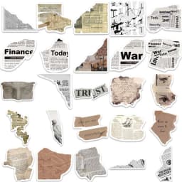 10/30/52PCS Vintage Newspaper PVC Sticker Aesthetic Korean Stationery School Supplies DIY Decoration Scrapbooking