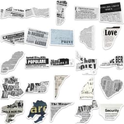 10/30/52PCS Vintage Newspaper PVC Sticker Aesthetic Korean Stationery School Supplies DIY Decoration Scrapbooking