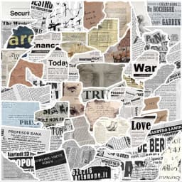10/30/52PCS Vintage Newspaper PVC Sticker Aesthetic Korean Stationery School Supplies DIY Decoration Scrapbooking