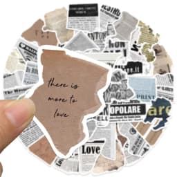 10/30/52PCS Vintage Newspaper PVC Sticker Aesthetic Korean Stationery School Supplies DIY Decoration Scrapbooking