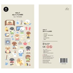 Korean Import Original Suatelier Dog Cleaning Day Nylon Stickers Scrapbooking Diy Journal Stationery Sticker Deco Art Supply