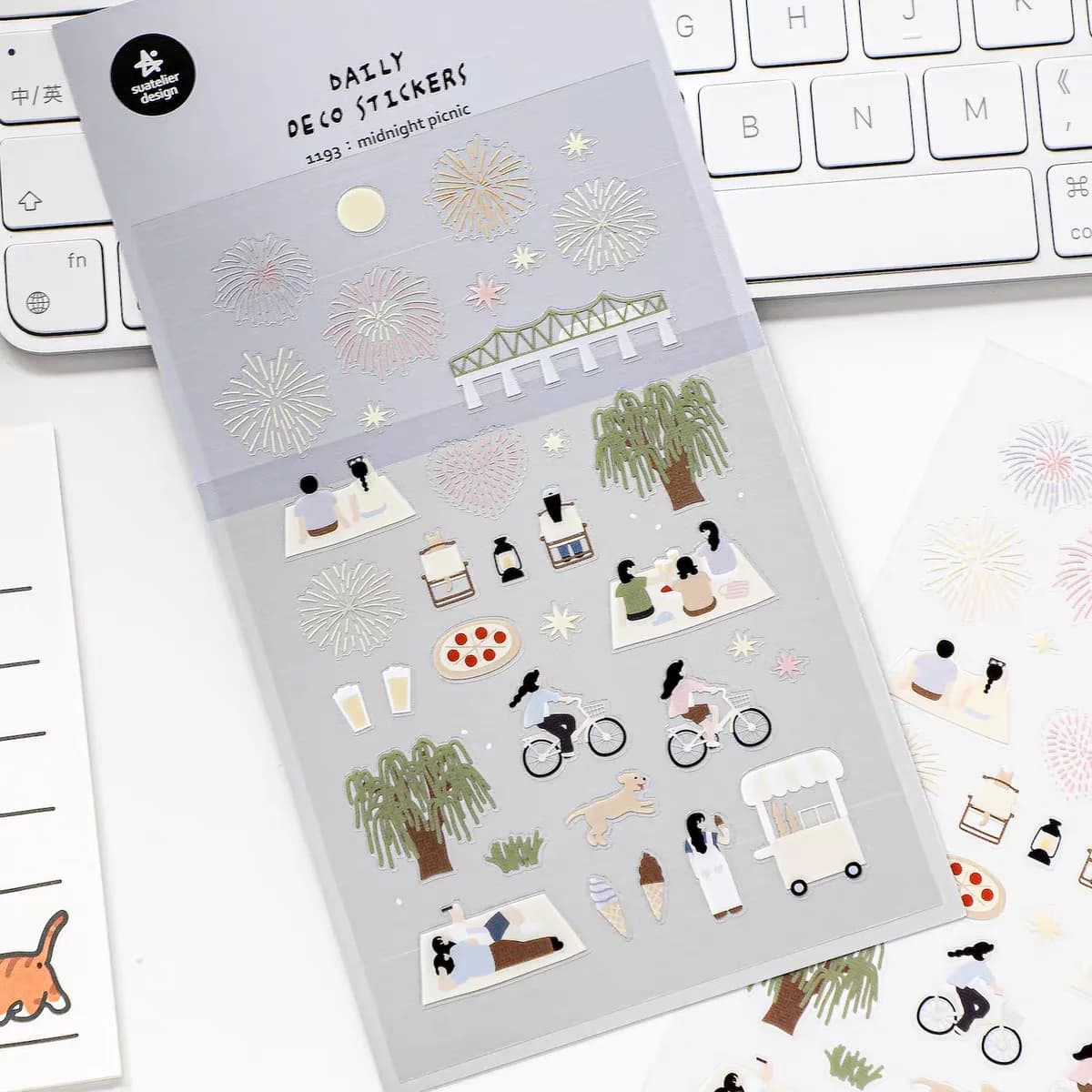 Korean Import Suatelier Midnight Picnic PVC Stickers Scrapbooking Diy Journal Diary Cute School Stationery Sticker School Gift