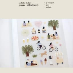 Korean Import Suatelier Midnight Picnic PVC Stickers Scrapbooking Diy Journal Diary Cute School Stationery Sticker School Gift