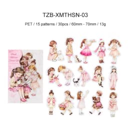 JIANWU Star Sleeping Fairy Tale Girl Note Series Cute Character Landscape Material Collage Sticker Creative Journal Stationery