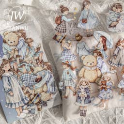 JIANWU Star Sleeping Fairy Tale Girl Note Series Cute Character Landscape Material Collage Sticker Creative Journal Stationery