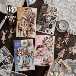 JIANWU Star Sleeping Fairy Tale Girl Note Series Cute Character Landscape Material Collage Sticker Creative Journal Stationery