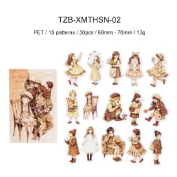 JIANWU Star Sleeping Fairy Tale Girl Note Series Cute Character Landscape Material Collage Sticker Creative Journal Stationery