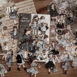 JIANWU Star Sleeping Fairy Tale Girl Note Series Cute Character Landscape Material Collage Sticker Creative Journal Stationery