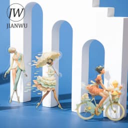 JIANWU Vintage Art Character Flower Landscape Material Collage Scrapbooking PET Sticker Creative DIY Journal Stationery