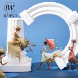 JIANWU Vintage Art Character Flower Landscape Material Collage Scrapbooking PET Sticker Creative DIY Journal Stationery