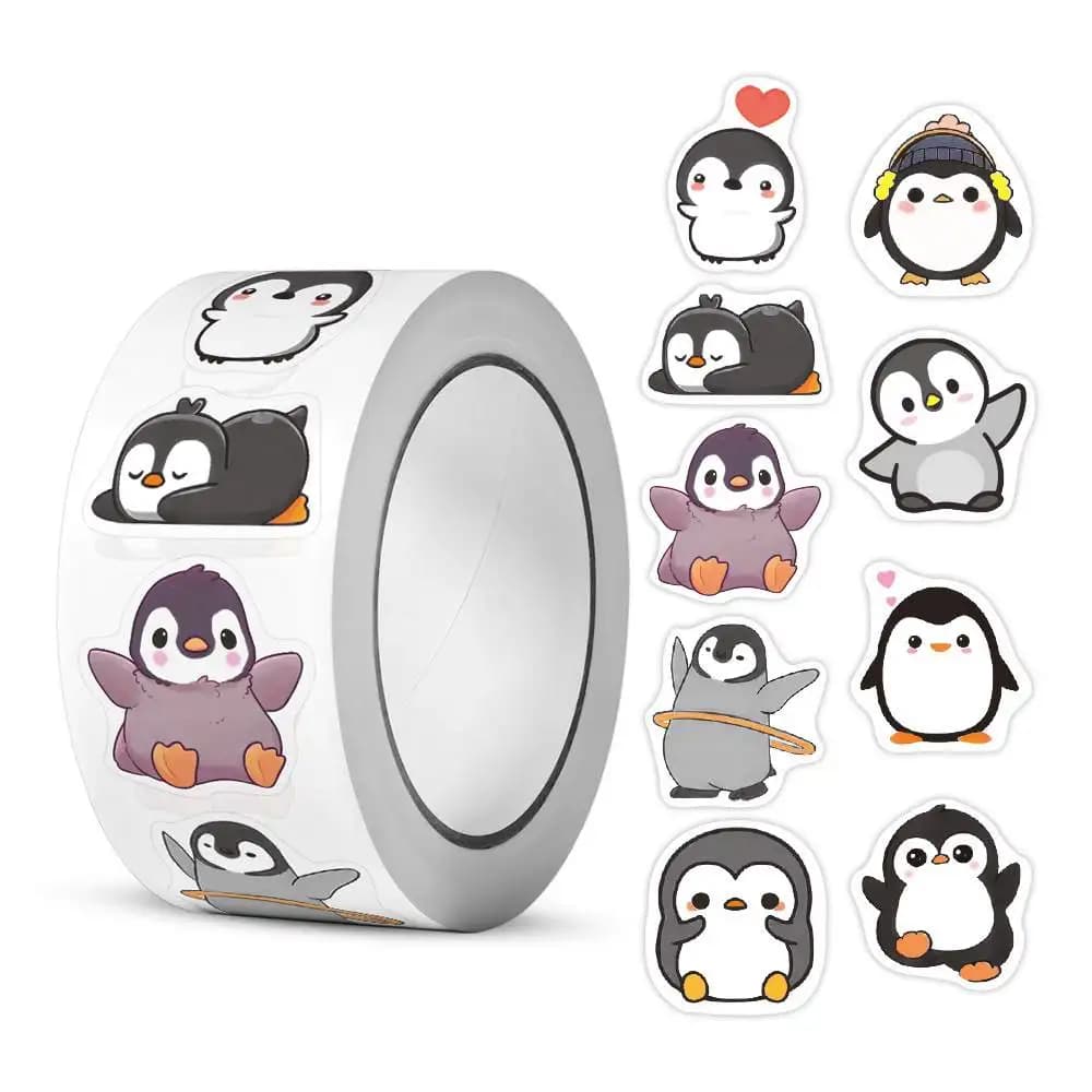 500pcs Small Penguin Sticker for Supplies, Cute Round Teacher Supplies Stickers for Classroom, 10 Designs Motivational Stickers