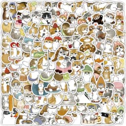 100Pcs Cute Cat Cartoon Stickers Kawaii Animal Decals Laptop Skateboard Suitcase Guitar Phone Cartoon Sticker Kid Gift Toys
