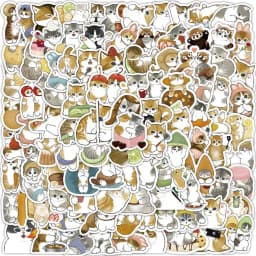 100Pcs Cute Cat Cartoon Stickers Kawaii Animal Decals Laptop Skateboard Suitcase Guitar Phone Cartoon Sticker Kid Gift Toys