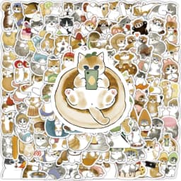 100Pcs Cute Cat Cartoon Stickers Kawaii Animal Decals Laptop Skateboard Suitcase Guitar Phone Cartoon Sticker Kid Gift Toys