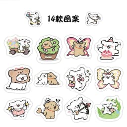 500Pcs/Roll Kawaii Dog Stickers, Cute Cartoon Puppy Decals for DIY, Journal & Gift Embellishment