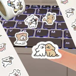 500Pcs/Roll Kawaii Dog Stickers, Cute Cartoon Puppy Decals for DIY, Journal & Gift Embellishment