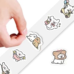 500Pcs/Roll Kawaii Dog Stickers, Cute Cartoon Puppy Decals for DIY, Journal & Gift Embellishment