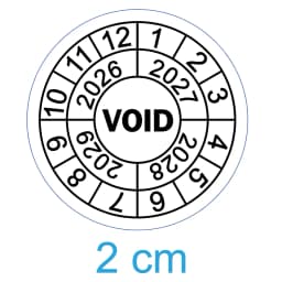 100pcs 20mm Destructive Brittle Paper Warranty VOID Label Sticker Repair Guanantee Year Month Expire Date Tamper Evident