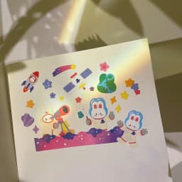 Korean Import Original BONITO Kawaii Rabbit Travel In Space Paper Stickers Scrapbooking Diy Journal Stationery Sticker Gift