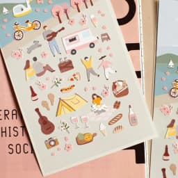 Korean Import Suatelier Cute Spring Sakura Outing Travel Stickers DIY Scrapbooking Diary Stationery Stickers School Supplies