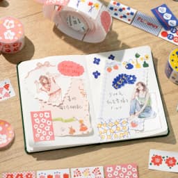 Journal GO 3x200cm Floral Flowers Masking Tape Decorative Paper Tape Stickers for Scrapbooking Gift Wrapping DIY Craft