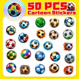 10/30/50PCS Colorful Football PVC Sticker Aesthetic Decoration Scrapbooking Sketchbook Korean Stationery School Supplies