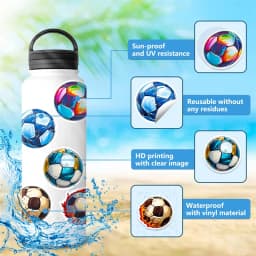 10/30/50PCS Colorful Football PVC Sticker Aesthetic Decoration Scrapbooking Sketchbook Korean Stationery School Supplies