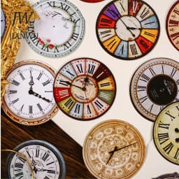 JIANWU Time Scale Series Vintage Clock Landscape Material Collage Scrapbooking Sticker Creative DIY Journal Stationery