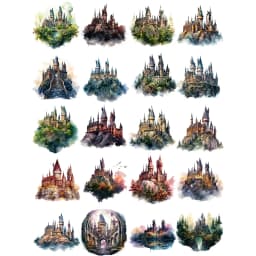 20Pcs/Pack Vintage Castle Sticker DIY Craft Scrapbooking Album Junk Journal Decorative Stickers