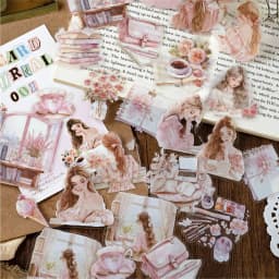 40pcs/lot Kawaii Stationery Stickers The Handbook of Women DIY Junk Journal Paper stickers Planner Decorative Mobile stickers