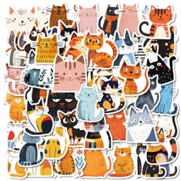 10/30/50PCS Cute Big Eye Animal PVC Sticker Aesthetic Color Decoration Scrapbooking Sketchbook Korean Stationery School Supplies