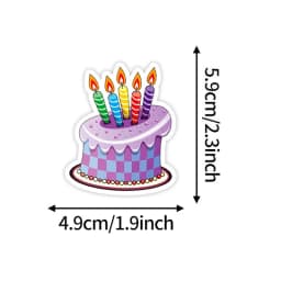 50PCS Birthday Cake Decals Playful Cartoon Designs Kids Party Invitations Gift Wrapping Card Decor Creative DIY Decals Toys Gift