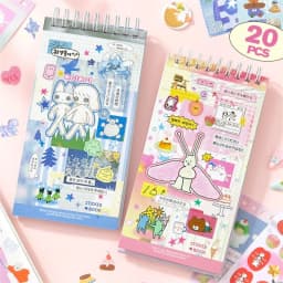 20sheets/lot Kawaii Japanese Wonderful Moments Series Die Cutting Coil Sticker Book DIY Scrapbook Stationery Decoration Kit