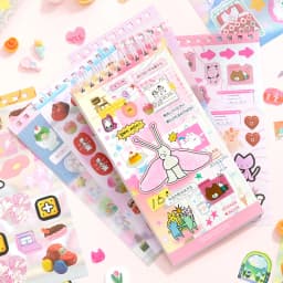 20sheets/lot Kawaii Japanese Wonderful Moments Series Die Cutting Coil Sticker Book DIY Scrapbook Stationery Decoration Kit