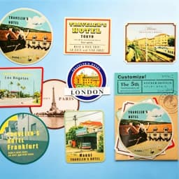Japan Vintage Stamp Stickers Retro Stamps Custom Label Handmade Sticker for Midori Travelers Notebook Diary Stationery Stickers