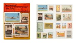 Japan Vintage Stamp Stickers Retro Stamps Custom Label Handmade Sticker for Midori Travelers Notebook Diary Stationery Stickers