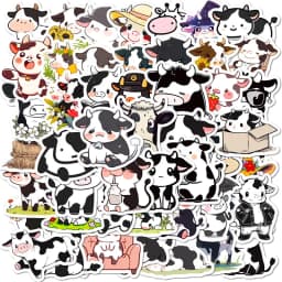 10/30/50PCS Cute Cow PVC Sticker Aesthetic DIY Decoration Scrapbooking Korean Stationery School Supplies